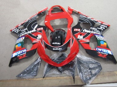Carenagem Moto GSXR 1000 K1 00-02 - Vermelho Preto Denso