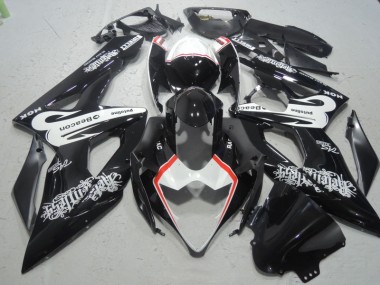 Carenagem Moto GSXR 1000 K5 05-06 - Preto Branco Baliza