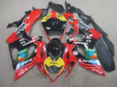 Carenagem Moto GSXR 1000 K5 05-06 - Preto Vermelho Amarelo