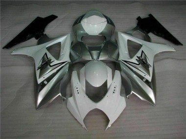 Carenagem Moto GSXR 1000 K7 07-08 - Prata Branco