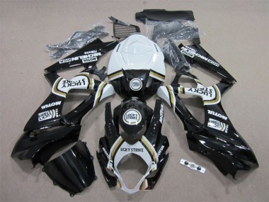 Carenagem Moto GSXR 1000 K7 07-08 - Preto Lucky Strike Branco Motul