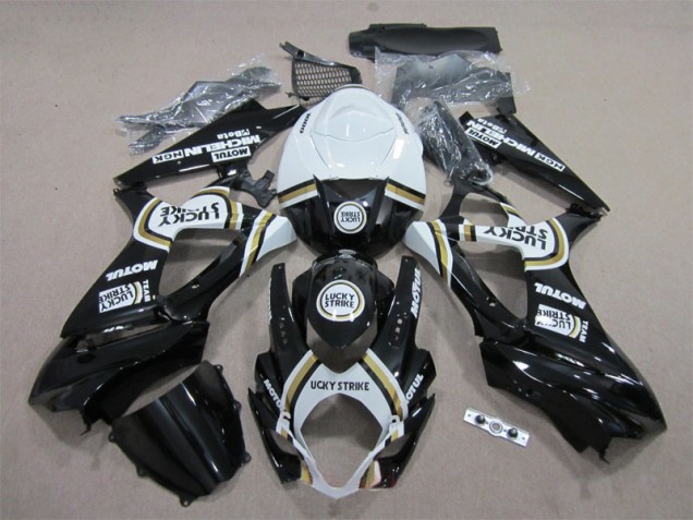 Carenagem Moto GSXR 1000 K7 07-08 - Preto Lucky Strike Branco Motul