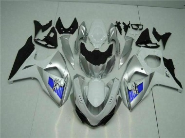 Carenagem Moto GSXR 1000 K9 09-16 - Prata Branco