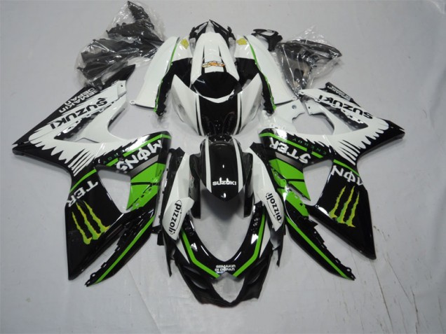 Carenagem Moto GSXR 1000 K9 09-16 - Preto Branco Verde Monster Pizzoli