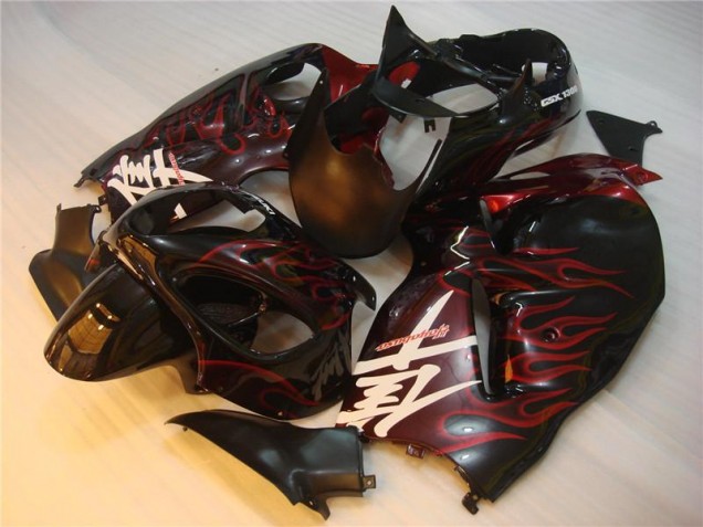 Carenagem Moto GSXR 1300 Hayabusa 08-19 - Preto Vermelho Chama Carenagem Moto GSXR 1300 Hayabusa 08-19 - Preto Vermelho Chama