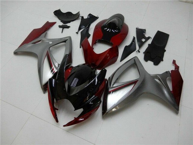 Carenagem Moto GSXR 600 / 750 K6 06-07 - Vermelho Prata Carenagem Moto GSXR 600 / 750 K6 06-07 - Vermelho Prata