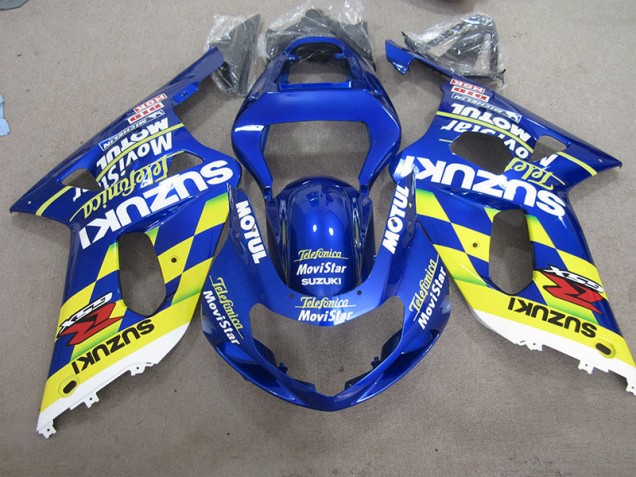 Carenagem Moto GSXR 600 K1 K2 K3 01-03 - Azul Amarelo Telefumia Movistar Carenagem Moto GSXR 600 K1 K2 K3 01-03 - Azul Amarelo Telefumia Movistar