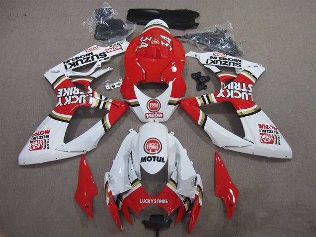 Carenagem Moto GSXR 600 K6 06-07 - Vermelho Branco Lucky Strike Motul Carenagem Moto GSXR 600 K6 06-07 - Vermelho Branco Lucky Strike Motul