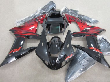 Carenagem Moto R1 02-03 - Preto Vermelho Decalque