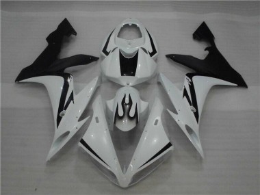 Carenagem Moto R1 04-06 - Branco Preto Chama