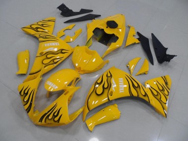 Carenagem Moto R1 09-11 - Amarelo Preto Chama