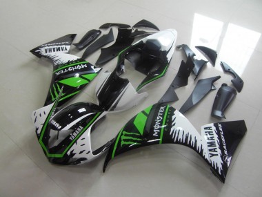 Carenagem Moto R1 09-11 - Branco Verde Monster