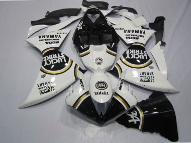 Carenagem Moto R1 09-11 - Preto Branco Lucky Strike