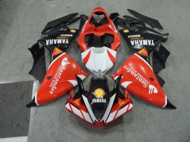 Carenagem Moto R1 09-11 - Preto Branco Santander Vermelho