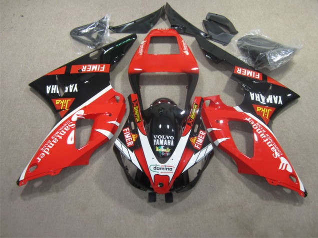 Carenagem Moto R1 09-11 - Vermelho Preto Branco Santander