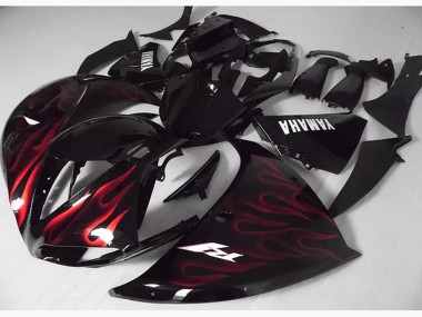 Carenagem Moto R1 09-11 - Vermelho Preto Chama