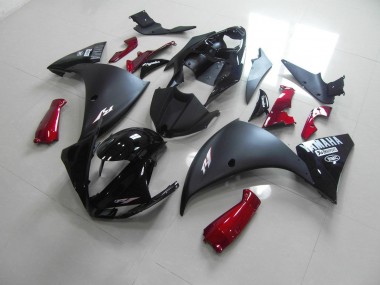 Carenagem Moto R1 12-14 - Preto Fosco Vermelho