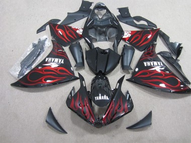 Carenagem Moto R1 12-14 - Preto Vermelho Chama