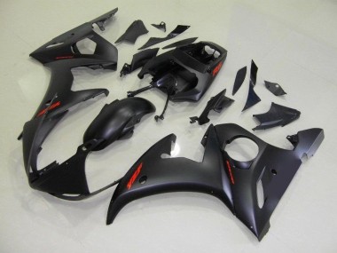 Carenagem Moto R6 03-05 - Preto Fosco Vermelho Decalques