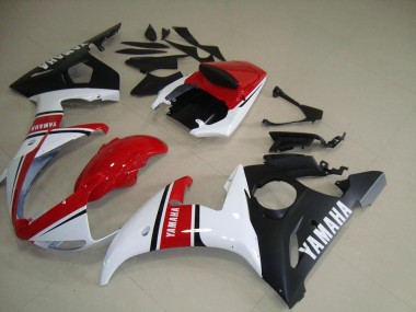 Carenagem Moto R6 03-05 - Vermelho Branco Preto Fosco