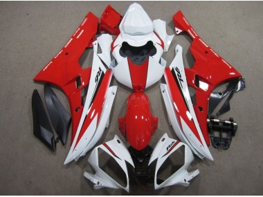Carenagem Moto R6 06-07 - Branco Vermelho Preto Decalque