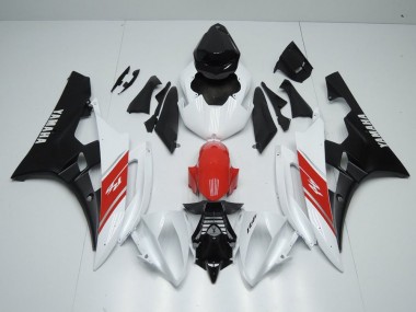 Carenagem Moto R6 06-07 - Branco Vermelho & Preto Fosco