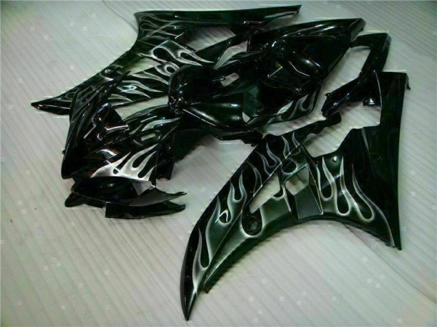 Carenagem Moto R6 06-07 - Prata Chama Preto