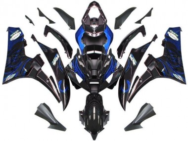 Carenagem Moto R6 06-07 - Preto Azul Chama