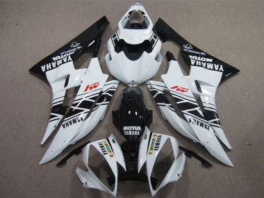 Carenagem Moto R6 06-07 - Preto Branco Motul