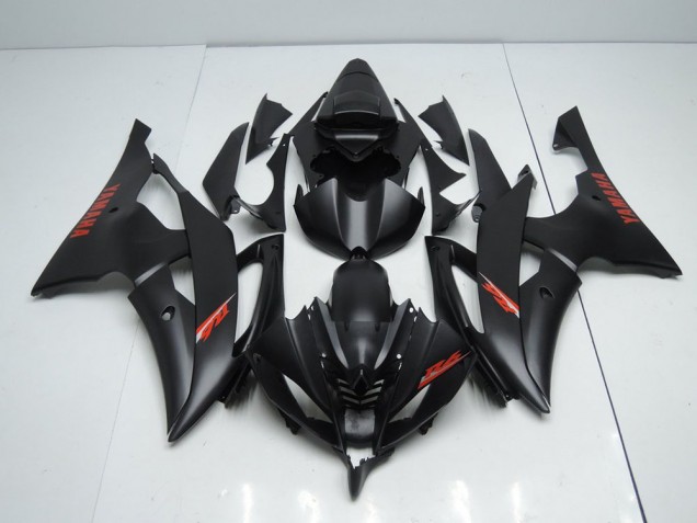 Carenagem Moto R6 08-16 - Preto Fosco Vermelho Decalques