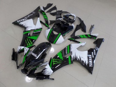 Carenagem Moto R6 08-16 - Special Branco Verde Monster