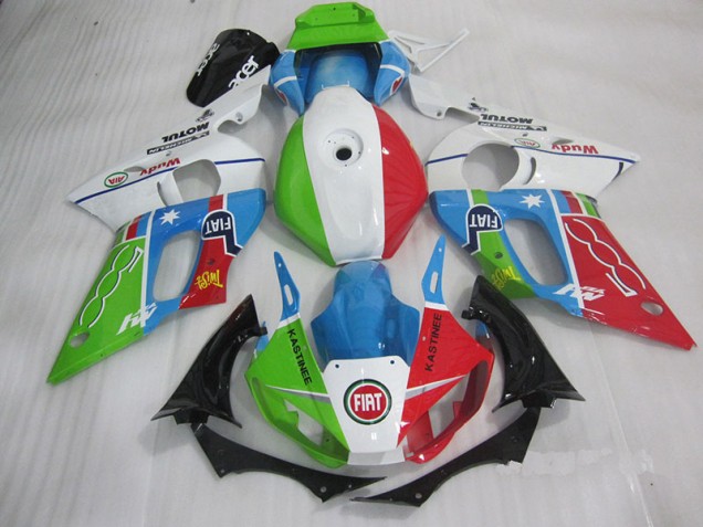 Carenagem Moto R6 98-02 - Azul Vermelho Fiat Kastinee