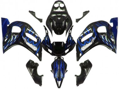 Carenagem Moto R6 98-02 - Preto Azul Chama