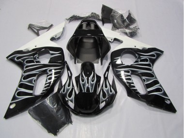 Carenagem Moto R6 98-02 - Preto Branco Chama