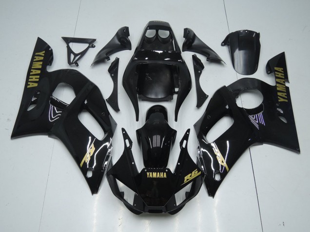 Carenagem Moto R6 98-02 - Preto Brilhante Ouro Adesivo