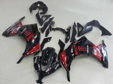 Carenagem Moto ZX 300R 13-16 - Preto Vermelho Monster