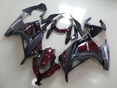Carenagem Moto ZX 300R 13-16 - Vermelho Escuro & Cinzento