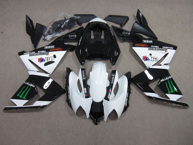 Carenagem Moto ZX10R 03-05 - Preto Branco Monster Carenagem Moto ZX10R 03-05 - Preto Branco Monster