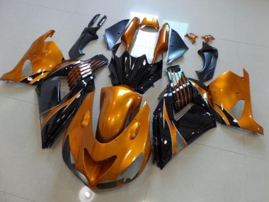 Carenagem Moto ZX14R ZZR 1400 06-11 - Castanho & Preto No Adesivo