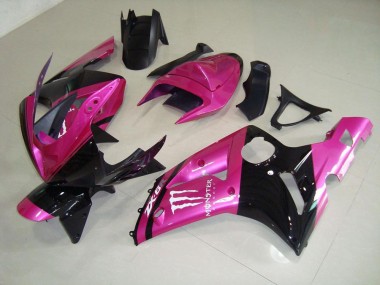 Carenagem Moto ZX6R 03-04 - Rosa Preto Monster