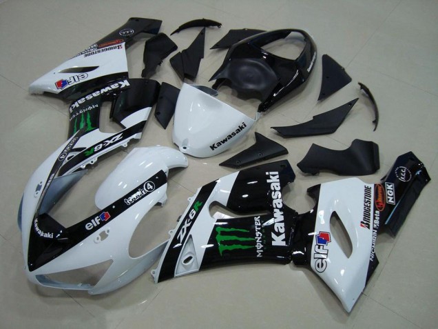 Carenagem Moto ZX6R 05-06 - Branco Monster