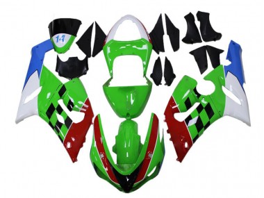Carenagem Moto ZX6R 05-06 - Verde Vermelho Branco Azul
