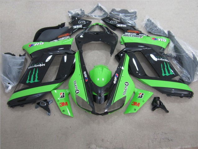 Carenagem Moto ZX6R 07-08 - Verde Preto 3M Monster Carenagem Moto ZX6R 07-08 - Verde Preto 3M Monster