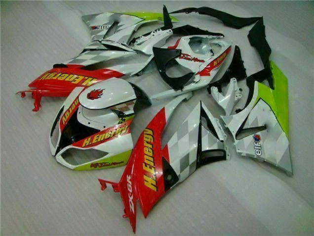 Carenagem Moto ZX6R 09-12 - Branco Vermelho H. Energy Carenagem Moto ZX6R 09-12 - Branco Vermelho H. Energy