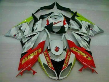 Carenagem Moto ZX6R 09-12 - Branco Vermelho H. Energy