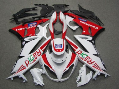 Carenagem Moto ZX6R 09-12 - Branco Vermelho Rapid
