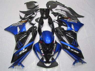 Carenagem Moto ZX6R 09-12 - Preto Azul Monster