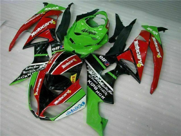 Carenagem Moto ZX6R 09-12 - Preto Vermelho Verde Motocard Carenagem Moto ZX6R 09-12 - Preto Vermelho Verde Motocard