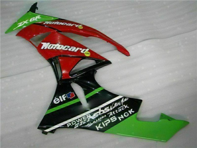 Carenagem Moto ZX6R 09-12 - Preto Vermelho Verde Motocard Carenagem Moto ZX6R 09-12 - Preto Vermelho Verde Motocard