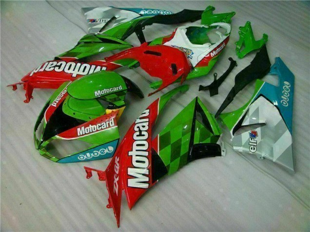 Carenagem Moto ZX6R 09-12 - Vermelho Verde Motocard Carenagem Moto ZX6R 09-12 - Vermelho Verde Motocard